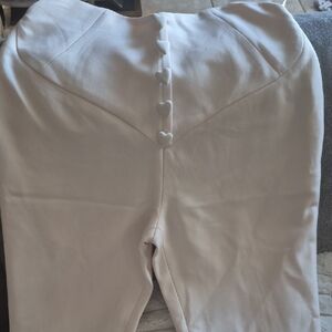 Elegant Cream Pants with Heart Buttons